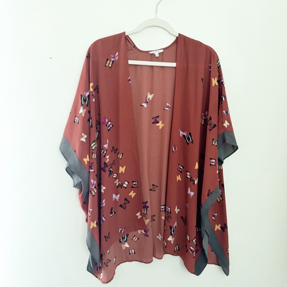 Maurices Burgundy Sheer Cardigan